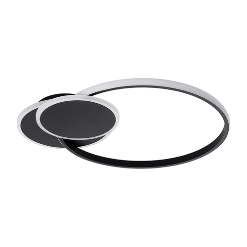 GLOBOSTAR® CIRCUO 61229 Μοντέρνο Φωτιστικό Οροφής LED 75W 8400lm 360° AC 220-240V IP20 Ρυθμιζόμενο Λευκό CCT με Χειριστήριο από 2700K έως 6000K Dimmable - Lumileds SMD Chip - Μαύρο Ματ - Μ53 x Π42.5 x Υ9cm - 3 Χρόνια Εγγύηση