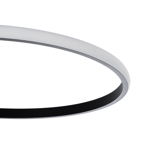 GLOBOSTAR® CIRCUO 61229 Μοντέρνο Φωτιστικό Οροφής LED 75W 8400lm 360° AC 220-240V IP20 Ρυθμιζόμενο Λευκό CCT με Χειριστήριο από 2700K έως 6000K Dimmable - Lumileds SMD Chip - Μαύρο Ματ - Μ53 x Π42.5 x Υ9cm - 3 Χρόνια Εγγύηση