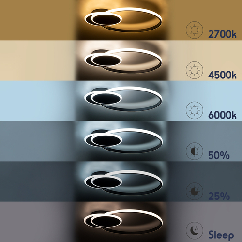 GLOBOSTAR® CIRCUO 61229 Μοντέρνο Φωτιστικό Οροφής LED 75W 8400lm 360° AC 220-240V IP20 Ρυθμιζόμενο Λευκό CCT με Χειριστήριο από 2700K έως 6000K Dimmable - Lumileds SMD Chip - Μαύρο Ματ - Μ53 x Π42.5 x Υ9cm - 3 Χρόνια Εγγύηση