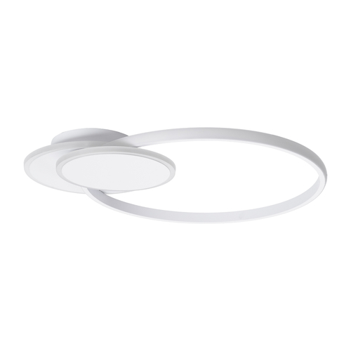 GLOBOSTAR® CIRCUO 61230 Μοντέρνο Φωτιστικό Οροφής LED 75W 8400lm 360° AC 220-240V IP20 Ρυθμιζόμενο Λευκό CCT με Χειριστήριο από 2700K έως 6000K Dimmable - Lumileds SMD Chip - Λευκό Ματ - Μ53 x Π42.5 x Υ9cm - 3 Χρόνια Εγγύηση