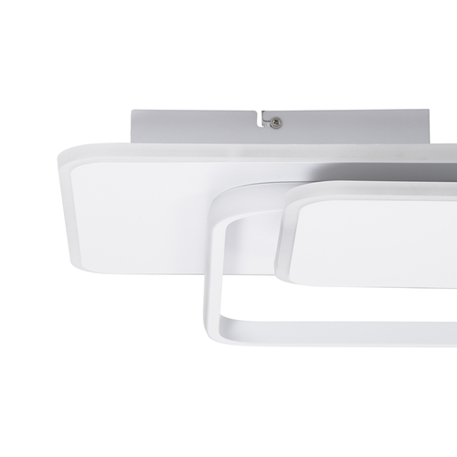 GLOBOSTAR® SQUARO 61232 Μοντέρνο Φωτιστικό Οροφής LED 75W 8400lm 360° AC 220-240V IP20 Ρυθμιζόμενο Λευκό CCT με Χειριστήριο από 2700K έως 6000K Dimmable - Lumileds SMD Chip - Λευκό Ματ - Μ48.5 x Π51 x Υ9cm - 3 Χρόνια Εγγύηση