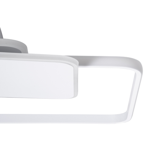 GLOBOSTAR® SQUARO 61232 Μοντέρνο Φωτιστικό Οροφής LED 75W 8400lm 360° AC 220-240V IP20 Ρυθμιζόμενο Λευκό CCT με Χειριστήριο από 2700K έως 6000K Dimmable - Lumileds SMD Chip - Λευκό Ματ - Μ48.5 x Π51 x Υ9cm - 3 Χρόνια Εγγύηση