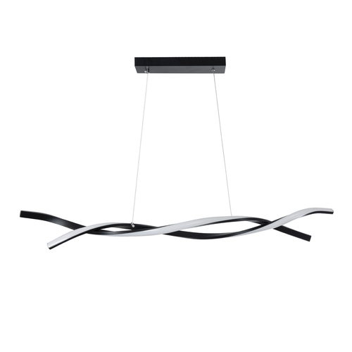 GLOBOSTAR® MORALES 61275 Μοντέρνο Κρεμαστό Φωτιστικό Οροφής LED 54W 6048lm 300° AC 220-240V IP20 Ρυθμιζόμενο Λευκό CCT με Χειριστήριο από 2700K έως 6000K Dimmable - Lumileds SMD Chip - Μαύρο Ματ - Μ90 x Π14 x Υ14cm - 3 Χρόνια Εγγύηση