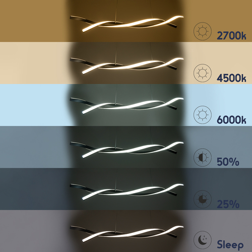 GLOBOSTAR® MORALES 61275 Μοντέρνο Κρεμαστό Φωτιστικό Οροφής LED 54W 6048lm 300° AC 220-240V IP20 Ρυθμιζόμενο Λευκό CCT με Χειριστήριο από 2700K έως 6000K Dimmable - Lumileds SMD Chip - Μαύρο Ματ - Μ90 x Π14 x Υ14cm - 3 Χρόνια Εγγύηση