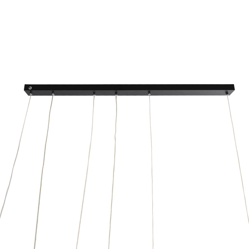 GLOBOSTAR® LINEARE 61290 Μοντέρνο Κρεμαστό Φωτιστικό Οροφής LED 67W 7504lm 300° AC 220-240V IP20 Ρυθμιζόμενο Λευκό CCT με Χειριστήριο από 2700K έως 6000K Dimmable - Lumileds SMD Chip - Μαύρο Ματ - Μ130 x Π25 x Υ60cm - 3 Χρόνια Εγγύηση