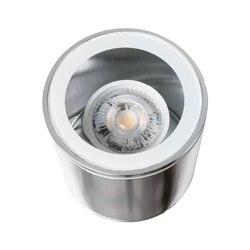 kelvo® MARETTI 61448 Φωτιστικό Downlight Σποτ για Λάμπα MR16 με Ντουί 1 x GU10 AC 220-240V Αδιάβροχο IP65 - Νίκελ Βούρτσας - Μ9 x Π9 x Υ9cm