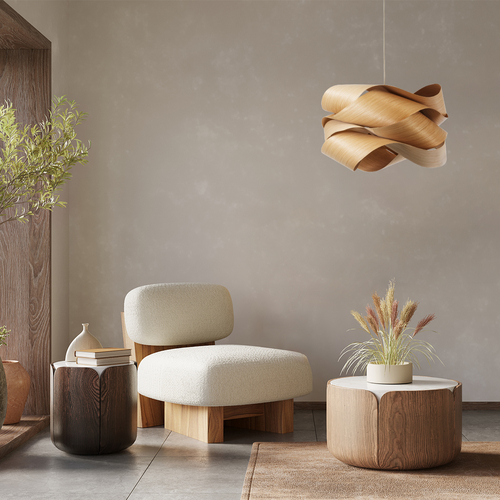 GLOBOSTAR® SARDIGNA 02180 Boho Κρεμαστό Φωτιστικό Οροφής με Ντουί 1 x E27 AC 220-240V IP20 - Καφέ - Μ60 x Π60 x Υ30cm