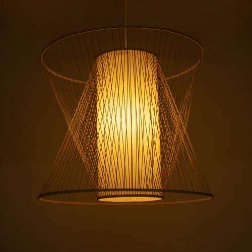 GLOBOSTAR® HIBISCUS 01926 Boho Κρεμαστό Φωτιστικό Οροφής με Ντουί 1 x E27 AC 220-240V IP20 - Μπεζ - Μ100 x Π100 x Υ90cm