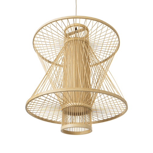 GLOBOSTAR® HIBISCUS 01931 Boho Κρεμαστό Φωτιστικό Οροφής με Ντουί 1 x E27 AC 220-240V IP20 - Μπεζ - Μ50 x Π50 x Υ60cm