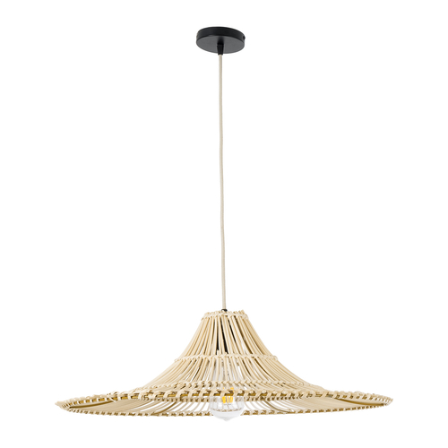 GLOBOSTAR® PALERMO 02208 Boho Κρεμαστό Φωτιστικό Οροφής με Ντουί 1 x E27 AC 220-240V IP20 - Μπεζ - Μ60 x Π60 x Υ20cm