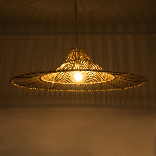 GLOBOSTAR® PALERMO 02209 Boho Κρεμαστό Φωτιστικό Οροφής με Ντουί 1 x E27 AC 220-240V IP20 - Μπεζ - Μ100 x Π100 x Υ30cm