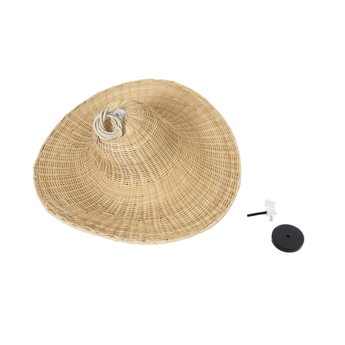 GLOBOSTAR® ESPARGOS 02214 Boho Κρεμαστό Φωτιστικό Οροφής με Ντουί 1 x E27 AC 220-240V IP20 - Μπεζ - Μ70 x Π70 x Υ35cm