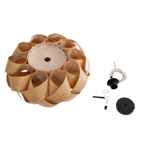 GLOBOSTAR® SARDIGNA 02218 Boho Κρεμαστό Φωτιστικό Οροφής με Ντουί 1 x E27 AC 220-240V IP20 - Καφέ - Μ60 x Π60 x Υ30cm