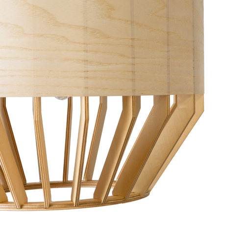 GLOBOSTAR® GALIA 02220 Boho Κρεμαστό Φωτιστικό Οροφής με Ντουί 1 x E27 AC 220-240V IP20 - Μπεζ & Καφέ - Μ30 x Π30 x Υ40cm