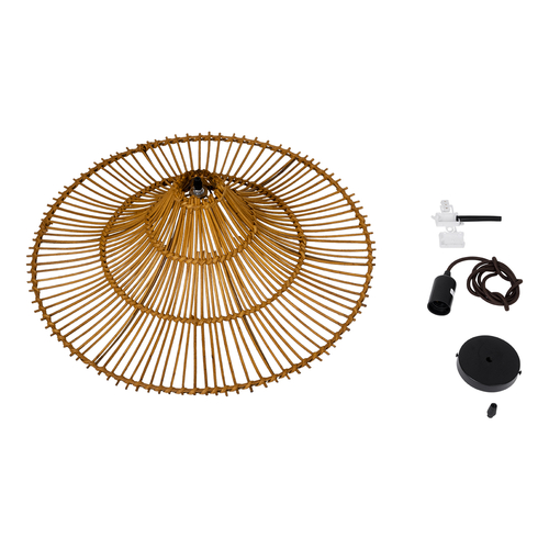 GLOBOSTAR® PALERMO 02310 Boho Κρεμαστό Φωτιστικό Οροφής με Ντουί 1 x E27 AC 220-240V IP20 - Καφέ - Μ60 x Π60 x Υ18cm