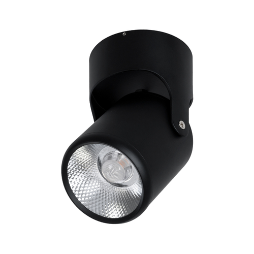 GLOBOSTAR® DETRONIC 60505 Κινούμενο Downlight Σποτ LED 10W 1250lm 24° AC 220-240V IP20 Θερμό Λευκό 2700K - Bridgelux COB Chip & TÜV SÜD Driver - Μαύρο Ματ - Μ9 x Π9 x Υ16cm - 5 Χρόνια Εγγύηση