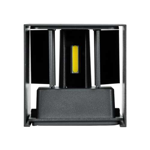 GLOBOSTAR® AXIS-S 60567 Μοντέρνο Φωτιστικό Τοίχου - Απλίκα LED 10W 1250lm 5°/60° AC 220-240V Αδιάβροχο IP65 Ψυχρό Λευκό 6000K - Bridgelux COB Chip & TÜV SÜD Driver - Γκρι Ανθρακί Ματ - Μ10 x Π10 x Υ10cm - 5 Χρόνια Εγγύηση