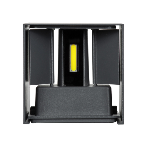 GLOBOSTAR® AXIS-S 60567 Μοντέρνο Φωτιστικό Τοίχου - Απλίκα LED 10W 1250lm 5°/60° AC 220-240V Αδιάβροχο IP65 Ψυχρό Λευκό 6000K - Bridgelux COB Chip & TÜV SÜD Driver - Γκρι Ανθρακί Ματ - Μ10 x Π10 x Υ10cm - 5 Χρόνια Εγγύηση