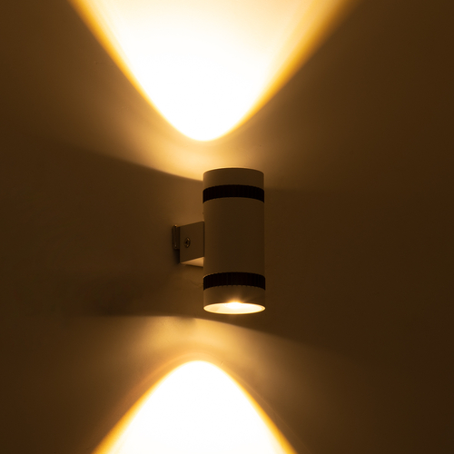 GLOBOSTAR® CANNONAL 60575 Μοντέρνο Φωτιστικό Τοίχου - Απλίκα LED 10W 1150lm 30° AC 220-240V IP20 Θερμό Λευκό 2700K - Bridgelux COB Chip & TÜV SÜD Driver - Μαύρο Ματ & Λευκό Ματ - Μ5 x Π6.5 x Υ11cm - 3 Χρόνια Εγγύηση