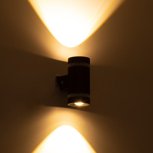 GLOBOSTAR® CANNONAL 60577 Μοντέρνο Φωτιστικό Τοίχου - Απλίκα LED 10W 1150lm 30° AC 220-240V IP20 Θερμό Λευκό 2700K - Bridgelux COB Chip & TÜV SÜD Driver - Μαύρο Ματ & Λευκό Ματ - Μ5 x Π6.5 x Υ11cm - 3 Χρόνια Εγγύηση