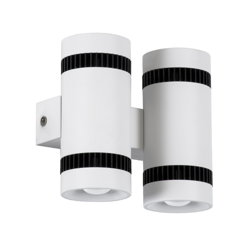 GLOBOSTAR® CANNONAL 60578 Μοντέρνο Φωτιστικό Τοίχου - Απλίκα LED 20W 2300lm 30° AC 220-240V IP20 Θερμό Λευκό 2700K - Bridgelux COB Chip & TÜV SÜD Driver - Μαύρο Ματ & Λευκό Ματ - Μ12 x Π6.5 x Υ11cm - 3 Χρόνια Εγγύηση