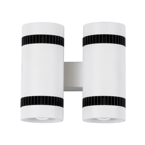 GLOBOSTAR® CANNONAL 60578 Μοντέρνο Φωτιστικό Τοίχου - Απλίκα LED 20W 2300lm 30° AC 220-240V IP20 Θερμό Λευκό 2700K - Bridgelux COB Chip & TÜV SÜD Driver - Μαύρο Ματ & Λευκό Ματ - Μ12 x Π6.5 x Υ11cm - 3 Χρόνια Εγγύηση