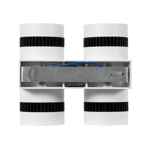 GLOBOSTAR® CANNONAL 60578 Μοντέρνο Φωτιστικό Τοίχου - Απλίκα LED 20W 2300lm 30° AC 220-240V IP20 Θερμό Λευκό 2700K - Bridgelux COB Chip & TÜV SÜD Driver - Μαύρο Ματ & Λευκό Ματ - Μ12 x Π6.5 x Υ11cm - 3 Χρόνια Εγγύηση