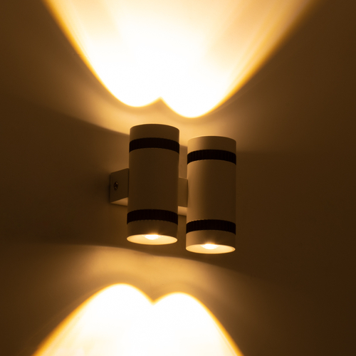 GLOBOSTAR® CANNONAL 60578 Μοντέρνο Φωτιστικό Τοίχου - Απλίκα LED 20W 2300lm 30° AC 220-240V IP20 Θερμό Λευκό 2700K - Bridgelux COB Chip & TÜV SÜD Driver - Μαύρο Ματ & Λευκό Ματ - Μ12 x Π6.5 x Υ11cm - 3 Χρόνια Εγγύηση