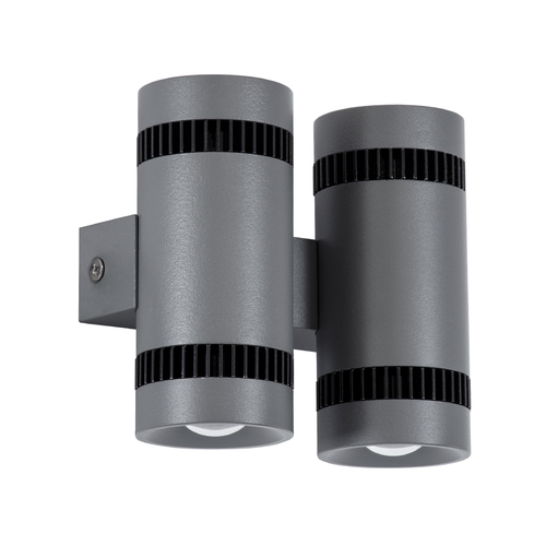 GLOBOSTAR® CANNONAL 60579 Μοντέρνο Φωτιστικό Τοίχου - Απλίκα LED 20W 2300lm 30° AC 220-240V IP20 Θερμό Λευκό 2700K - Bridgelux COB Chip & TÜV SÜD Driver - Μαύρο Ματ & Γκρι Ανθρακί Ματ - Μ12 x Π6.5 x Υ11cm - 3 Χρόνια Εγγύηση