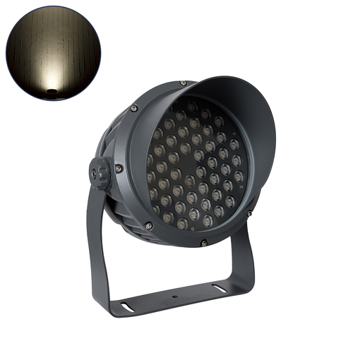 GLOBOSTAR® FLOODIMO 90744 Προβολέας Σποτ Wall Washer με Αντιθαμβωτική Γρίλια LED 54W 5130lm 10° AC 220-240V Αδιάβροχο IP67 Φυσικό Λευκό 4500K - Bridgelux SMD Chip - Γκρι Ανθρακί - Μ26 x Π28 x Υ35cm - 3 Χρόνια Εγγύηση