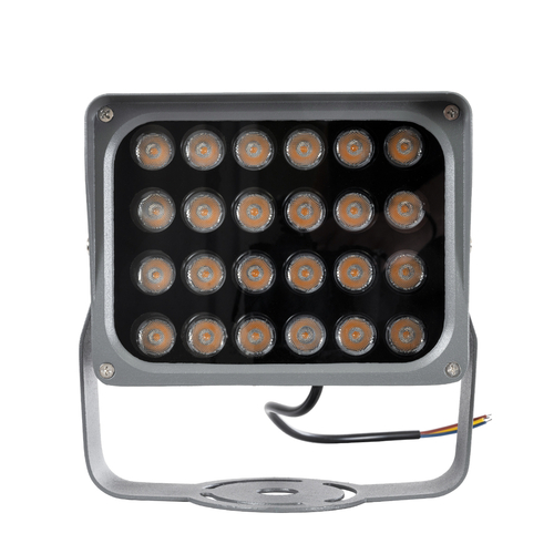 GLOBOSTAR® FLOODXENA 90127 Προβολέας Σποτ Wall Washer LED 24W 2520lm 10° AC 220-240V Αδιάβροχο IP65 Ultra Θερμό Λευκό 2200K - Bridgelux SMD Chip - Γκρι Ανθρακί - Μ18 x Π13.5 x Υ18cm - 3 Χρόνια Εγγύηση