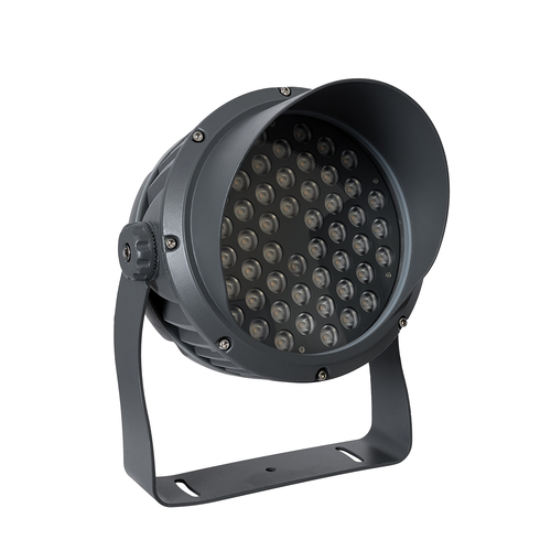 GLOBOSTAR® FLOODIMO 90744 Προβολέας Σποτ Wall Washer με Αντιθαμβωτική Γρίλια LED 54W 5130lm 10° AC 220-240V Αδιάβροχο IP67 Φυσικό Λευκό 4500K - Bridgelux SMD Chip - Γκρι Ανθρακί - Μ26 x Π28 x Υ35cm - 3 Χρόνια Εγγύηση