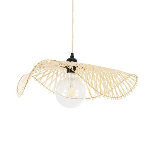 GLOBOSTAR® MELEMELE 01840 Boho Κρεμαστό Φωτιστικό Οροφής με Ντουί 1 x E27 AC 220-240V IP20 - Μπεζ - Μ50 x Π50 x Υ7cm