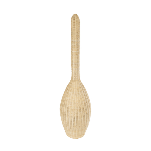 GloboStar® PARADIS 01845 Boho Επιδαπέδιο Φωτιστικό Μονόφωτο 1 x E27 IP20 Μπεζ Ξύλο - Μ40 x Π40 x Υ150cm