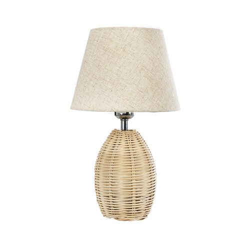 GLOBOSTAR® HASUMI 01956 Boho Επιτραπέζιο Φωτιστικό Πορτατίφ με Ντουί 1 x E27 AC 220-240V IP20 - Μπεζ - Μ23 x Π23 x Υ40cm