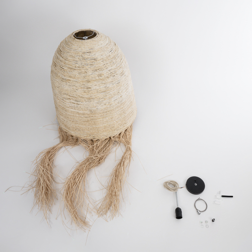 GLOBOSTAR® AREMBEPE 02179 Boho Κρεμαστό Φωτιστικό Οροφής με Ντουί 1 x E27 AC 220-240V IP20 - Μπεζ - Μ60 x Π60 x Υ130cm