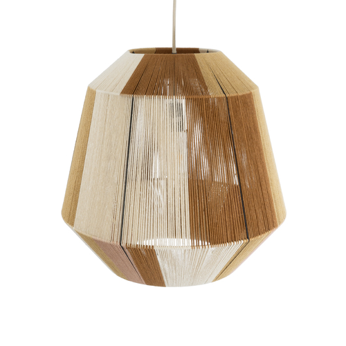 GLOBOSTAR® SALERNO 02187 Boho Κρεμαστό Φωτιστικό Οροφής με Ντουί 1 x E27 AC 220-240V IP20 - Μπεζ & Καφέ - Μ50 x Π50 x Υ50cm