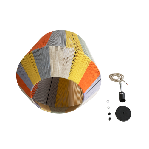 GLOBOSTAR® SALERNO 02188 Boho Κρεμαστό Φωτιστικό Οροφής με Ντουί 1 x E27 AC 220-240V IP20 - Πολύχρωμο - Μ50 x Π50 x Υ50cm