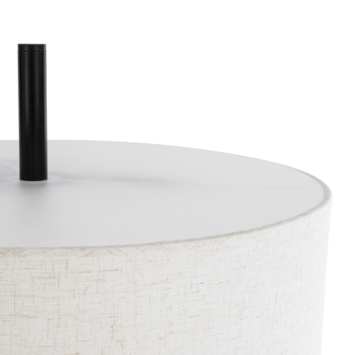 GloboStar® MARIGOLD 02228 Μοντέρνο Επιδαπέδιο Φωτιστικό Τρίφωτο 3 x E27 IP20 Μαύρο Αλουμίνιο με Λευκό Ύφασμα - Μ46 x Π46 x Υ160cm