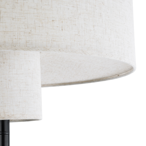 GloboStar® MARIGOLD 02228 Μοντέρνο Επιδαπέδιο Φωτιστικό Τρίφωτο 3 x E27 IP20 Μαύρο Αλουμίνιο με Λευκό Ύφασμα - Μ46 x Π46 x Υ160cm