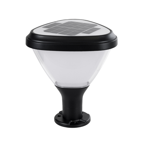 GLOBOSTAR® NATURE 90532 Φωτιστικό Κολωνάκι Κήπου LED 10W 500lm 120° με Ενσωματωμένο Φωτοβολταϊκό Panel 6V 2W & Επαναφορτιζόμενη Μπαταρία Li-ion 3.2V 8000mAh με Αισθητήρα Ημέρας-Νύχτας Αδιάβροχο IP65 Ψυχρό Λευκό 6000K - Γκρι Ανθρακί - Μ26 x Π26 x Υ30cm - 2 Χρόνια Εγγύηση