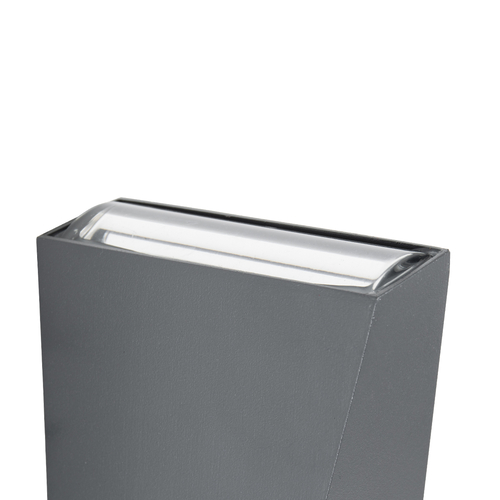 GLOBOSTAR® TRIANDE 60552 Μοντέρνο Φωτιστικό Τοίχου - Απλίκα LED 10W 1150lm 5°/60° AC 220-240V Αδιάβροχο IP65 Θερμό Λευκό 2700K - Bridgelux COB Chip & TÜV SÜD Driver - Γκρι Ανθρακί Ματ - Μ8.5 x Π8.5 x Υ20cm - 5 Χρόνια Εγγύηση