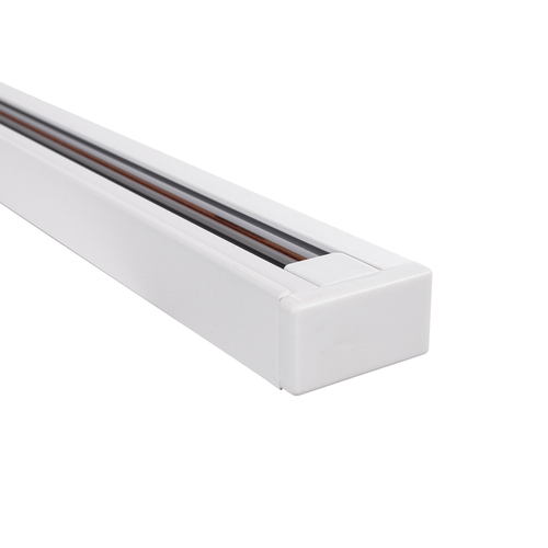 GLOBOSTAR® EUROTRACK-1PH 60902 Μονοφασική Ράγα 2 Καλωδίων 1L+1N για Σύστημα Ράγας Eurotrack-1PH AC 220-240V IP20 - Λευκό Ματ - Μ100 x Π3.6 x Υ2cm