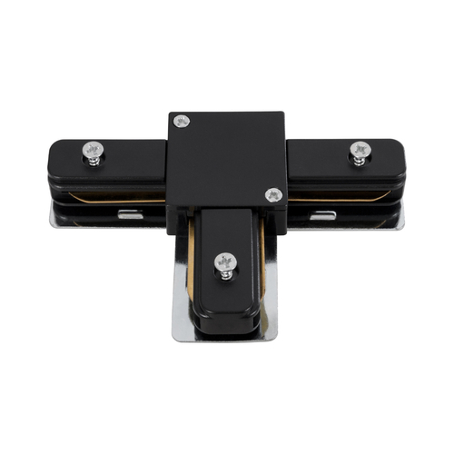 GloboStar® 2L-EUROTRACK 60907 Αντάπτορας Τ(Ταφ) - Μονοφασικός 2 Καλωδίων για όλες τις Ράγες EUROTRACK AC 220-240V IP20 Μ10.7 x Π7 x Υ1.5cm - EUROTRACK® System 1L+1N - Θερμοπλαστικό - Μαύρο - 5 Χρόνια Εγγύηση