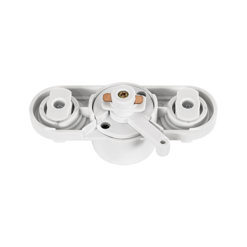 GloboStar® 2L-EUROTRACK 60912 Αντάπτορας Κρέμασης Φωτιστικού - Μονοφασικός 2 Καλωδίων για όλες τις Ράγες EUROTRACK AC 220-240V IP20 Μ10 x Π4 x Υ3.2cm - EUROTRACK® System 1L+1N - Θερμοπλαστικό - Λευκό - 5 Χρόνια Εγγύηση