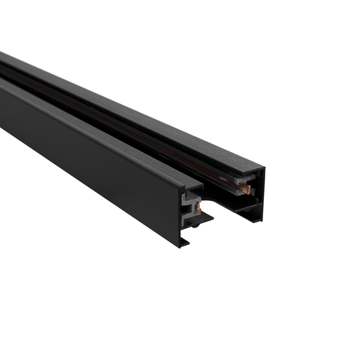 GLOBOSTAR® EUROTRACK-1PH 60984-3M Μονοφασική Ράγα 2 Καλωδίων 1L+1N για Σύστημα Ράγας Eurotrack-1PH AC 220-240V IP20 - Μαύρο Ματ - Μ300 x Π3.6 x Υ2cm