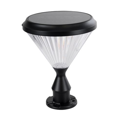 GLOBOSTAR® SHARP 90533 Φωτιστικό Κολωνάκι Κήπου LED 10W 500lm 120° με Ενσωματωμένο Φωτοβολταϊκό Panel 6V 2W & Επαναφορτιζόμενη Μπαταρία Li-ion 3.2V 8000mAh με Αισθητήρα Ημέρας-Νύχτας Αδιάβροχο IP65 Ψυχρό Λευκό 6000K - Γκρι Ανθρακί - Μ26 x Π26 x Υ33cm - 2 Χρόνια Εγγύηση