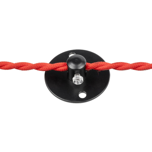 GLOBOSTAR® CABLEBASE 77560 Μεταλλικό Στήριγμα Καλωδίου για Φωτιστικά - Μαύρο - Μ4.5 x Π4.5 x Υ2cm