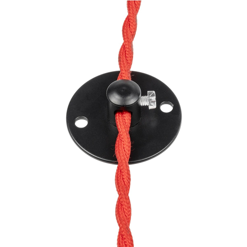 GLOBOSTAR® CABLEBASE 77560 Μεταλλικό Στήριγμα Καλωδίου για Φωτιστικά - Μαύρο - Μ4.5 x Π4.5 x Υ2cm