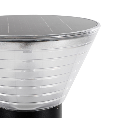 GLOBOSTAR® VEGGIE 90525 Φωτιστικό Κολωνάκι Κήπου LED 10W 330lm 120° με Ενσωματωμένο Φωτοβολταϊκό Panel 6V 2W & Επαναφορτιζόμενη Μπαταρία Li-ion 3.2V 1800mAh με Αισθητήρα Ημέρας-Νύχτας Αδιάβροχο IP65 Ψυχρό Λευκό 6000K - Γκρι Ανθρακί - Μ23 x Π23 x Υ60cm - 2 Χρόνια Εγγύηση